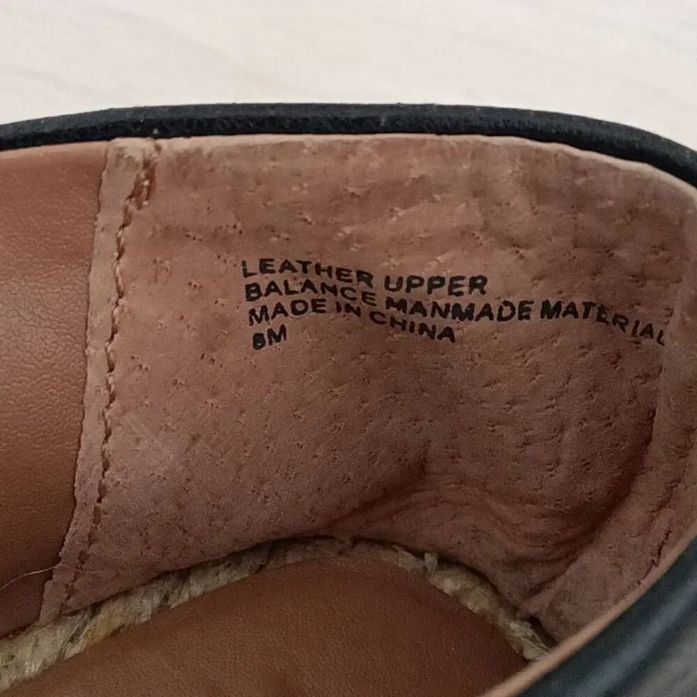 Halogen Women's Leather Woven Casual Loafer Shoes Black Size 8M